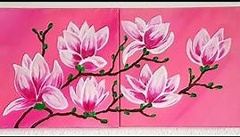Blumen Magnolien Malen Acryl für Anfänger - Flowers Magnolia Acrylic Painting for Beginners