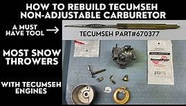 How to Rebuild a Tecumseh Carburetor
