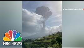 Images Show St. Vincent’s La Soufriere Volcano Smoldering, Later Erupting | NBC News