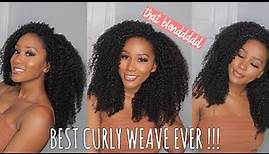 THE BEST CURLY HAIR EVER!!! ISee Mongolian Kinky Curly Weave, low maintenance + how I style & blend