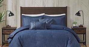 Woolrich Perry Blue Oversized and Overfilled Denim Comforter Set - Bed Bath & Beyond - 17663541