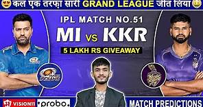 MI vs KKR Dream11 Prediction | MI vs KKR Dream11 Team | Dream11 | IPL 2024 Match - 51 Prediction