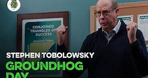 Stephen Tobolowsky and Bill Murray in Groundhog Day Super Bowl Commercial