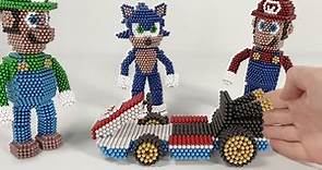 Mario VS Luigi VS Sonic in the Kart Race | Magnetic Games