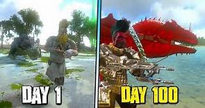 SURVIVING 100 DAYS IN THE SWAMP HARDCORE |ARK MOBILE (THE MOVIE)