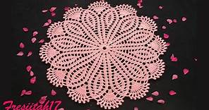 Tapete redondo tejido a crochet paso a paso (diámetro aprox. 40 cm - 17 hileras)