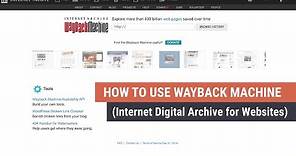 How to Use Wayback Machine (Website History)
