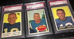 Profile of Colts HOF QB Johnny Unitas - Vintage PSA Graded 1957 to 1974 Topps & Philadelphia Cards