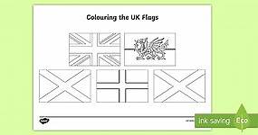 Northern Irish, English, Scottish and Welsh Flags Colouring