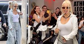 Christina Aguilera shows incredible weight loss as she surprises SoulCycle class