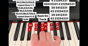 Back On Track piano tutorial (letters and numbers)