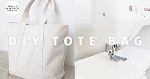 diy tote bag tutorial+easy to sew+sewing pattern free (sewing for beginners)