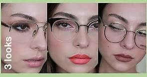 Maquillaje para gente con lentes + cómo escoger tu armazon + 3 LOOKS | Anna Sarelly