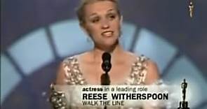 Reese Witherspoon winning Best Actress for Walk the Line