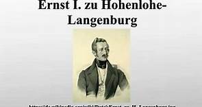 Ernst I. zu Hohenlohe-Langenburg
