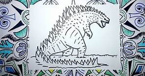 Aprende a dibujar a Godzilla - Pasos sencillos