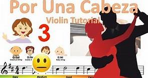 Por Una Cabeza (Scent of a Woman) by Carlos Gardel easy version sheet music and violin tutorial