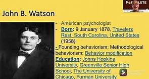 Theory of Behaviorism - John Watson