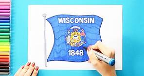 How to draw the State Flag of Wisconsin, USA