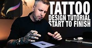 How to DESIGN a TATTOO from start to finish using PROCREATE!