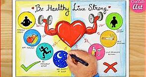 World Heart Day Drawing ❤️ Healthy Living poster chart || project making for competition