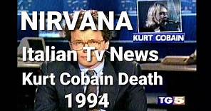 Nirvana - Servizio sulla morte di Kurt Cobain, TG5, Italy, 8 apr 1994, Death of Kurt on News TV