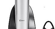 Oster Electric Wine Opener and Foil Cutter Kit with CorkScrew and Charging Base, Silver | Gifts for Wine Lovers