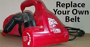 How to replace the belt on a Dirt Devil hand-held/stair vacuum (model M08230RED).