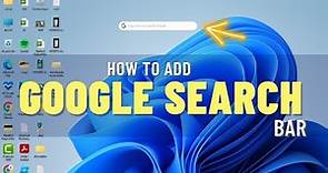 How to Add Google Search Bar to Home Screen PC
