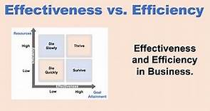 Effectiveness vs. Efficiency
