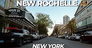 Driving Downtown New Rochelle New York 4K