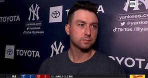 Kyle Higashioka after catching Carlos Rodón's debut start with the Yankees