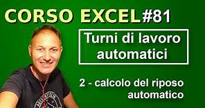 81 Corso Excel: gestire i turni di lavoro con Excel | Daniele Castelletti | Associazione Maggiolina