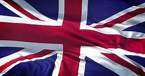 United Kingdom Flag 5 Minutes Loop - FREE 4k Stock Footage - Realistic British Flag Wave Animation