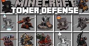Minecraft TOWER DEFENSE MOD / FIGHT OFF HOARDS OF MOBS AND SURVIVE THE KINGDOM RUSH!! Minecraft