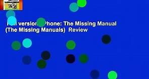 Full version iPhone: The Missing Manual (The Missing Manuals) Review