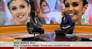 Miss World 2013 Megan Young Interview with BBC News 10/4/13