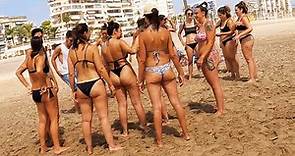 🇪🇦☀️🍑SPAIN BEACH // Beautiful GIRLS And Beach Walk // 4K 60FPS VIEW🎥