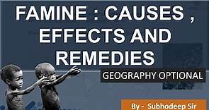 Famine : Causes , Effects and Remedies - Geography optional | UPSC, IAS