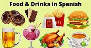 Food and Drinks vocabulary in Spanish. Learn Foods in Spanish.