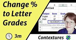 Convert Percentages to Letter Grades With Excel VLOOKUP