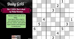 Daily Sudoku - 7 February 2024