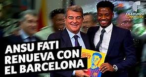 Momento histórico: así firmó Ansu Fati su renovación con el Barcelona | Telemundo Deportes