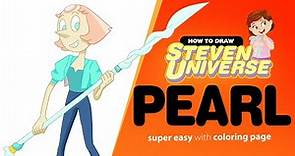 How to draw Pearl | Steven Universe | Super easy drawing tutorial with coloring page