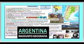 🇦🇷 ARGENTINA riassunto semplice Geografia
