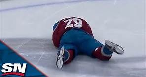 Nathan MacKinnon Bloodied After Taylor Hall Catches Him With Head Hit