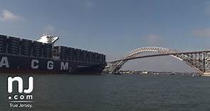 The Bayonne Bridge welcomes the largest ship to visit the east coast
