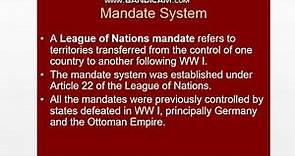 Mandate system league of nation WW 1