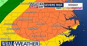North Carolina Forecast: Level 3 risk with possible tornadoes, hail, flooding