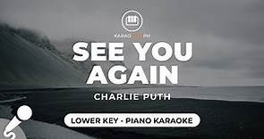 See You Again (No Rap) - Charlie Puth (Lower Key - Piano Karaoke)
